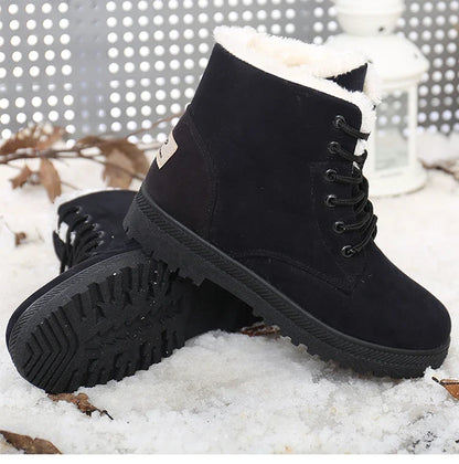 Boots Korean Style Winter Boots Snow Winter Shoes Woman Low Heels Women 's Fur Boots Ankle Combat Botas Mujer Luxury Footwear