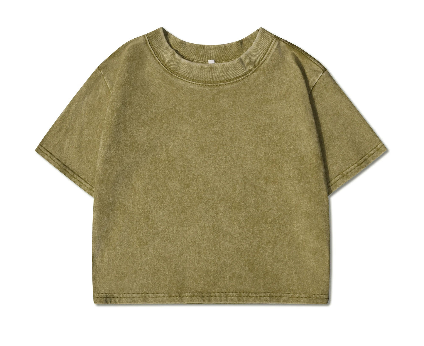 100% Cotton Washed T-Shirts For Women Loose O-Neck Crop Tops Y2k Street Female Clothes Summer Casual Vintage Short Sleeve Tees
